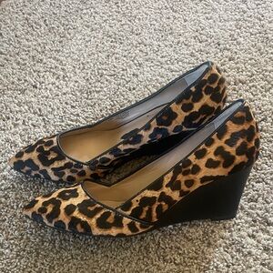 Franco Sarto Leopard Print Wedge Heels size 7.5